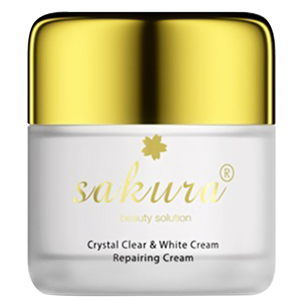 Kem dưỡng trắng chống lão hóa da ban đêm Sakura Crystal Clear White Cream Repairing Cream