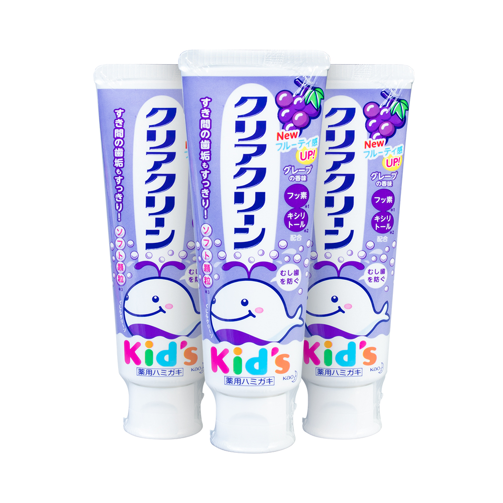 Combo 3 kem đánh răng dành cho bé Kao vị nho 70g