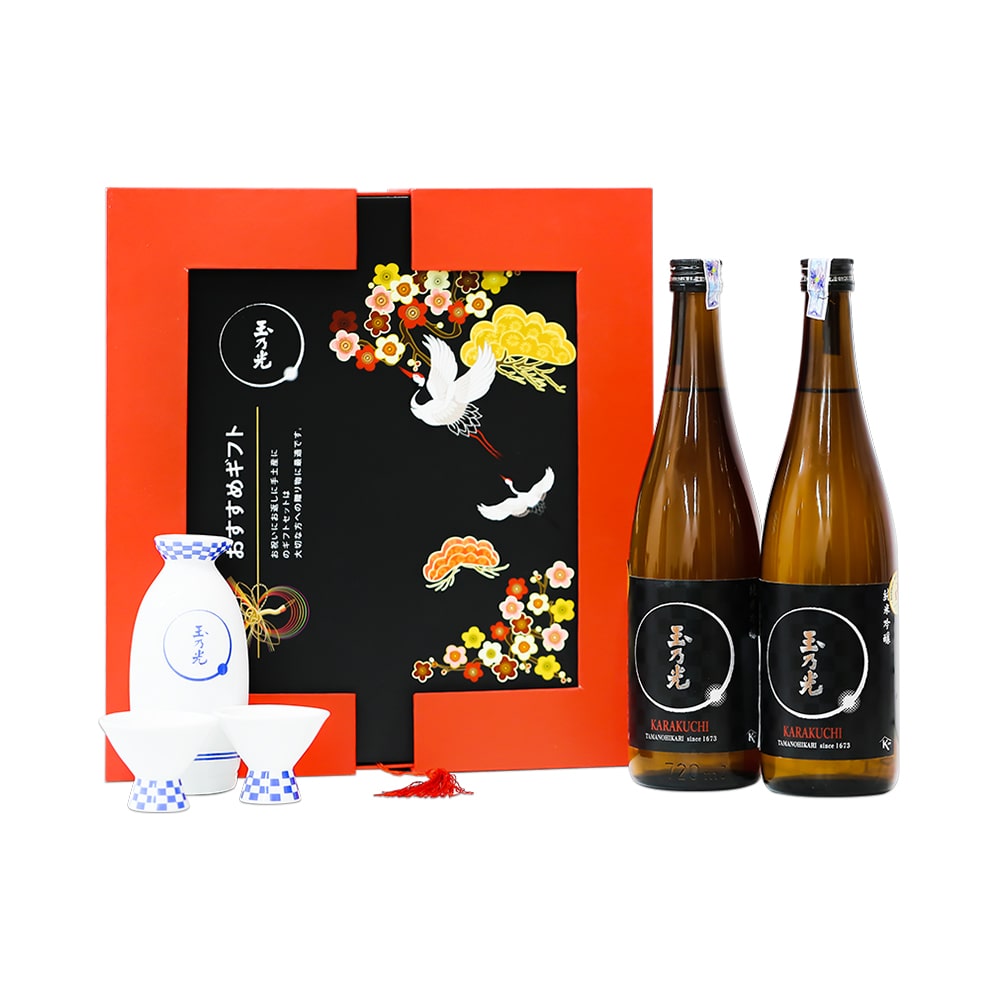 Hộp quà tết rượu sake Tamanohikari Junmai Ginjo Karakuchi 720ml 