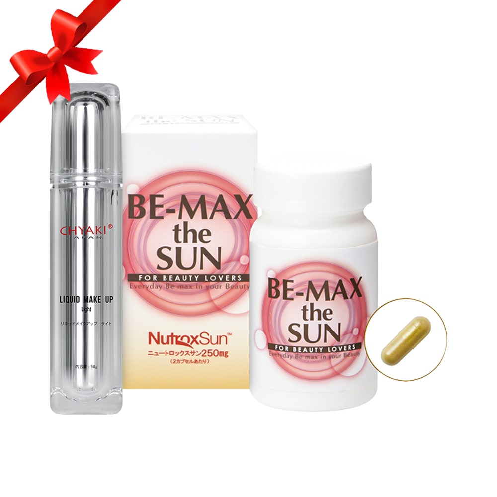 Bộ đôi làm đẹp trắng sáng rạng rỡ Be-Max The Sun (Nhập Khẩu) 30 viên và kem nền Chyaki Liquid Makeup 50g