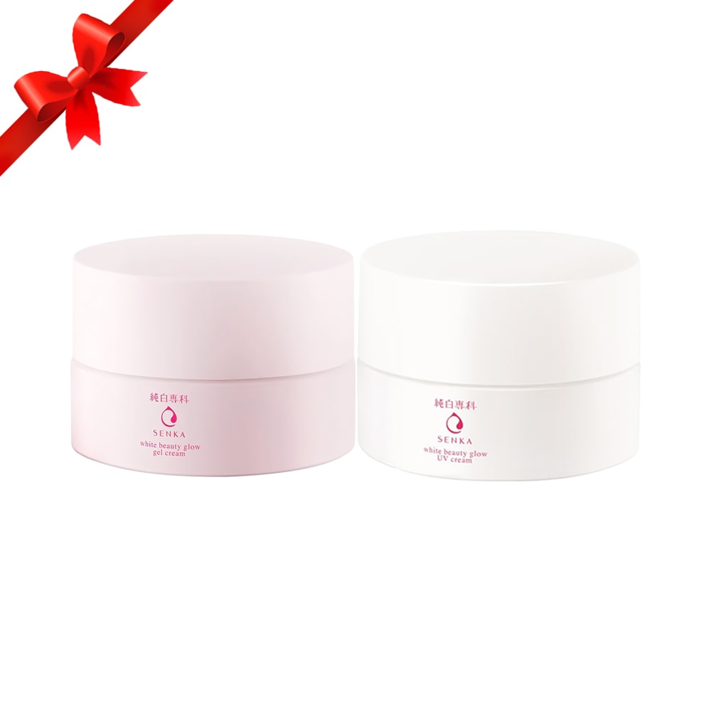 Bộ đôi kem dưỡng da trắng hồng rạng rỡ Senka White Beauty Glow 50g