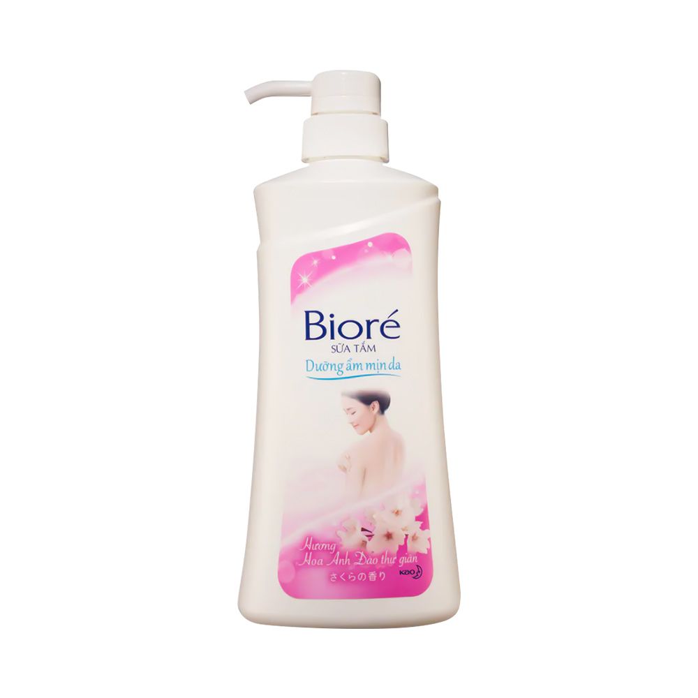 Sữa tắm dưỡng ẩm mịn da hương hoa anh đào Bioré 530g