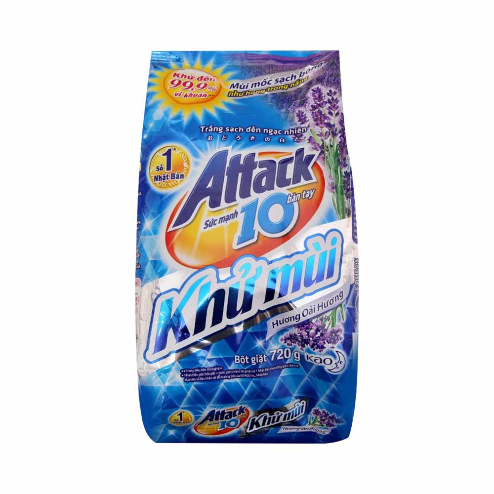Bột giặt khử mùi hương oải hương Attack 720g