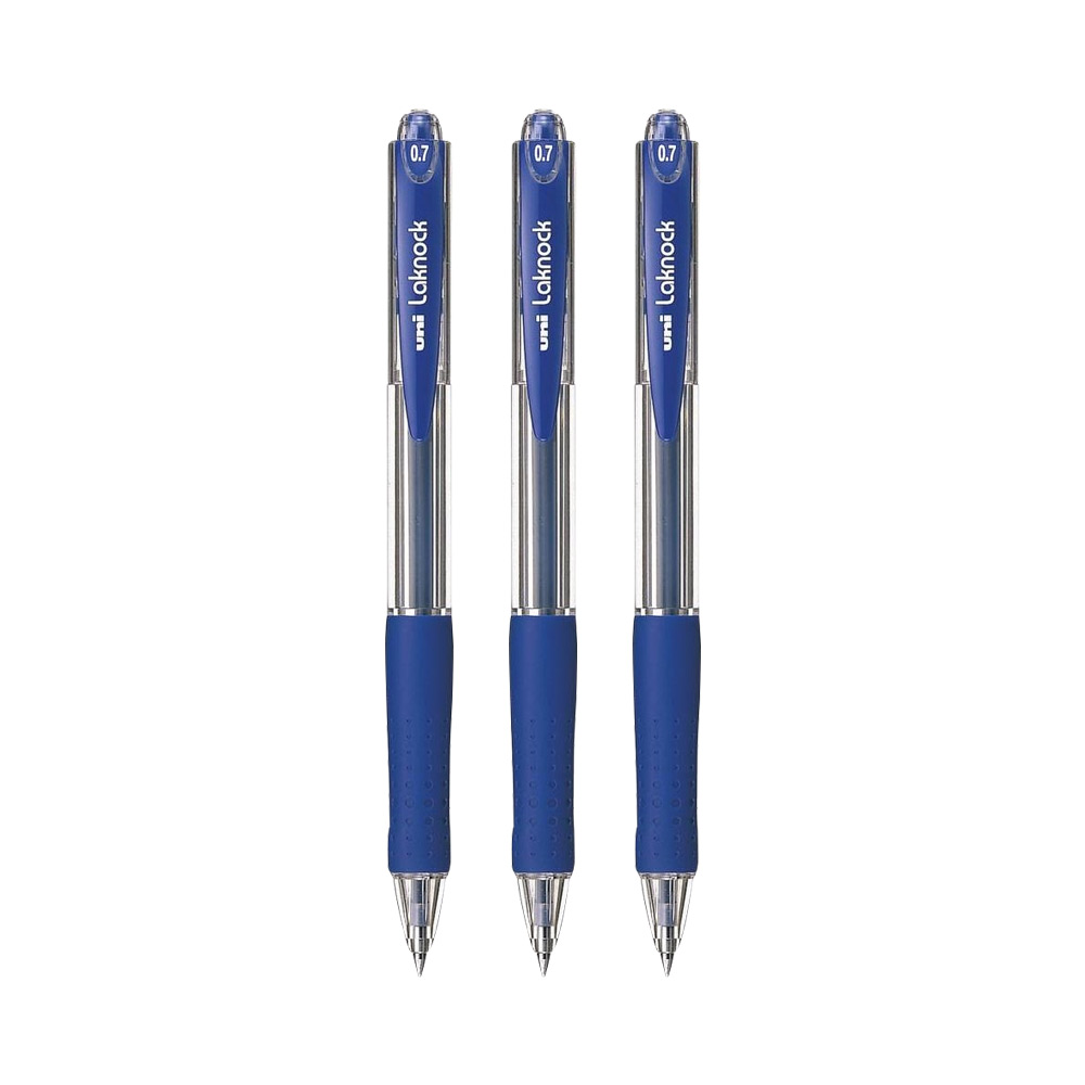 Combo 3 bút bi bấm Uni Lacknock SN-100 0.7