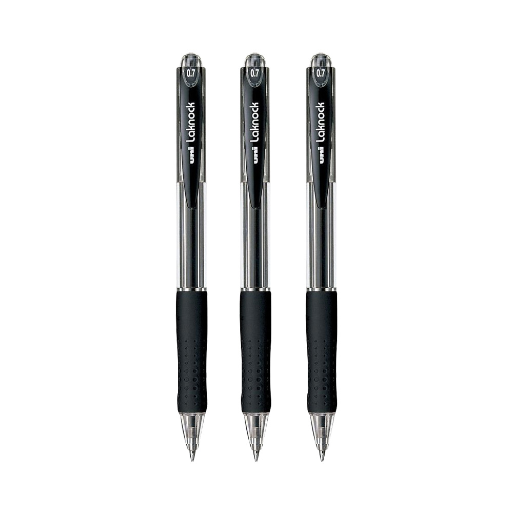 Combo 3 bút bi bấm Uni Lacknock SN-100 0.7