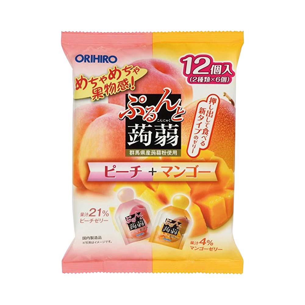 Thạch rau câu vị đào và xoài Orihiro Jelly 12 cái
