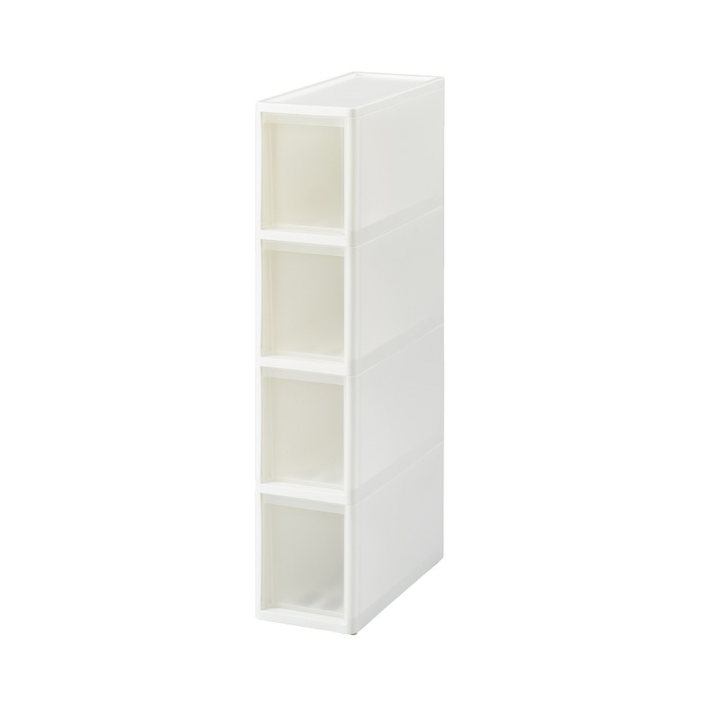 Tủ kệ đa năng 4 tầng JEJ Lise Slim Stocker (Màu trắng và trong suốt)