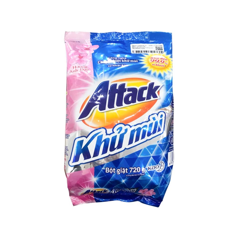 Bột giặt khử mùi hương anh đào Attack 720g