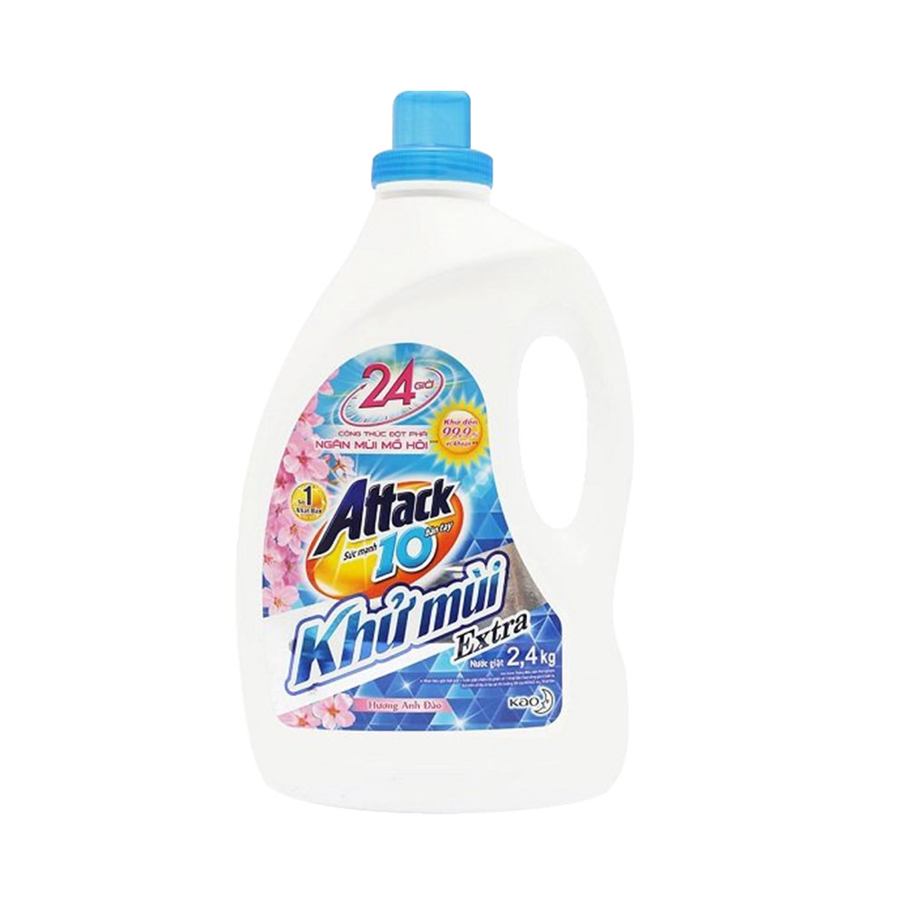 Nước giặt khử mùi hương anh đào Attack Extra 2.4kg