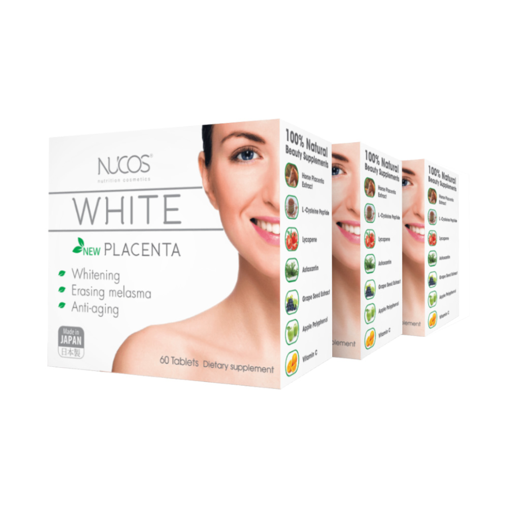 Combo 3 hộp viên uống trắng da, giảm nám Nucos White 60 viên