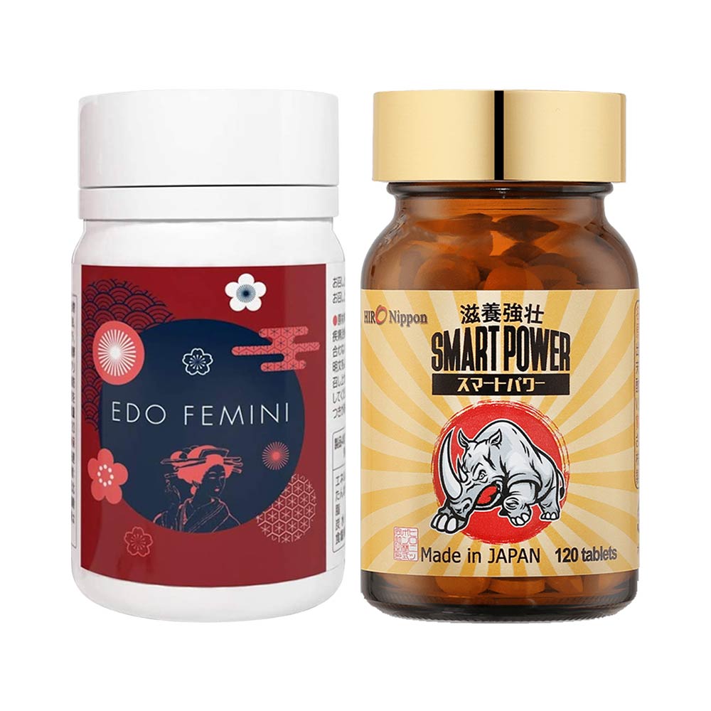 Bộ đôi cân bằng nội tiết Rikai Edo Femini và tăng cường sinh lý Nihon Health Smart Power