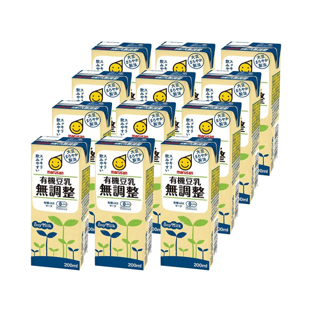 Combo 12 hộp sữa đậu nành hữu cơ không đường Marusan 200ml