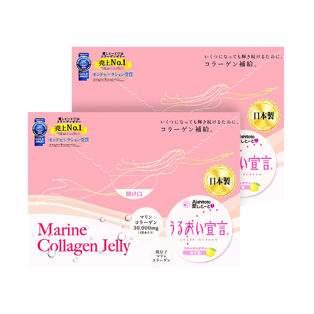 Combo 2 Thạch Collagen Sozai vị Yuzu Uruoi Sengen 30000mg 30 thanh