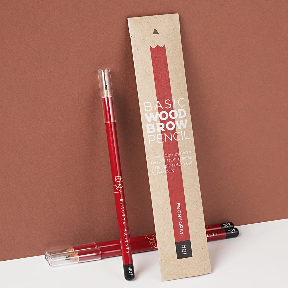Chì kẻ mày sắc nét, lâu trôi B.O.M Basic Wood Brow Pencil 1g