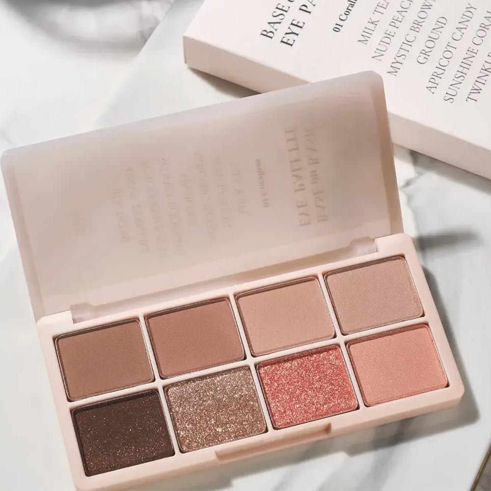 Bảng phấn mắt 8 ô B.O.M Base On Basic Eye Palette #01 Coralism 12g