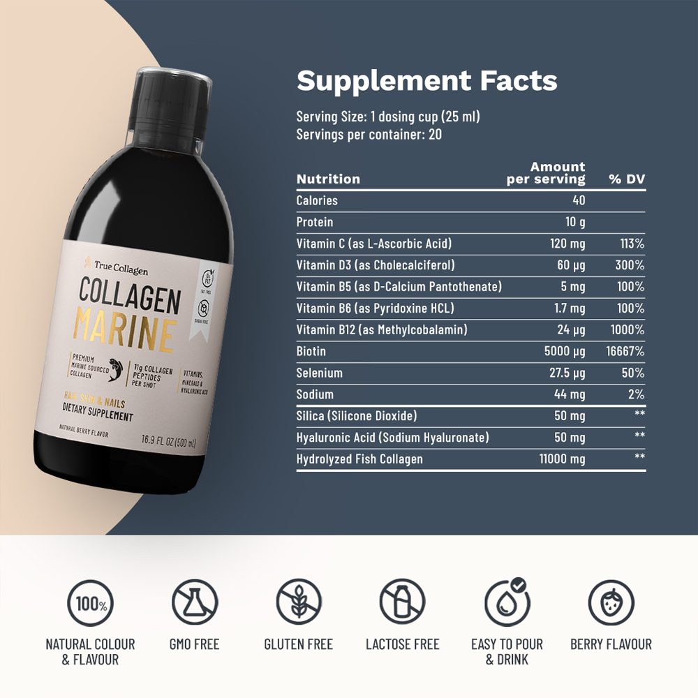Nước uống Collagen Marine True Collagen 220.000mg Thụy Điển 500ml