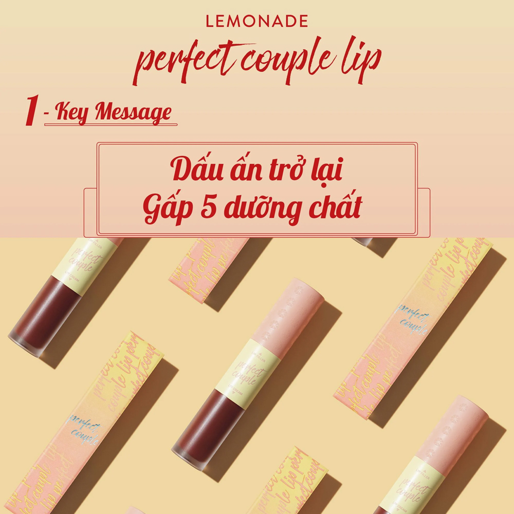 Son lì 2 đầu mịn mượt lâu trôi Lemonade Perfect Couple Lip Version 2 7.5g