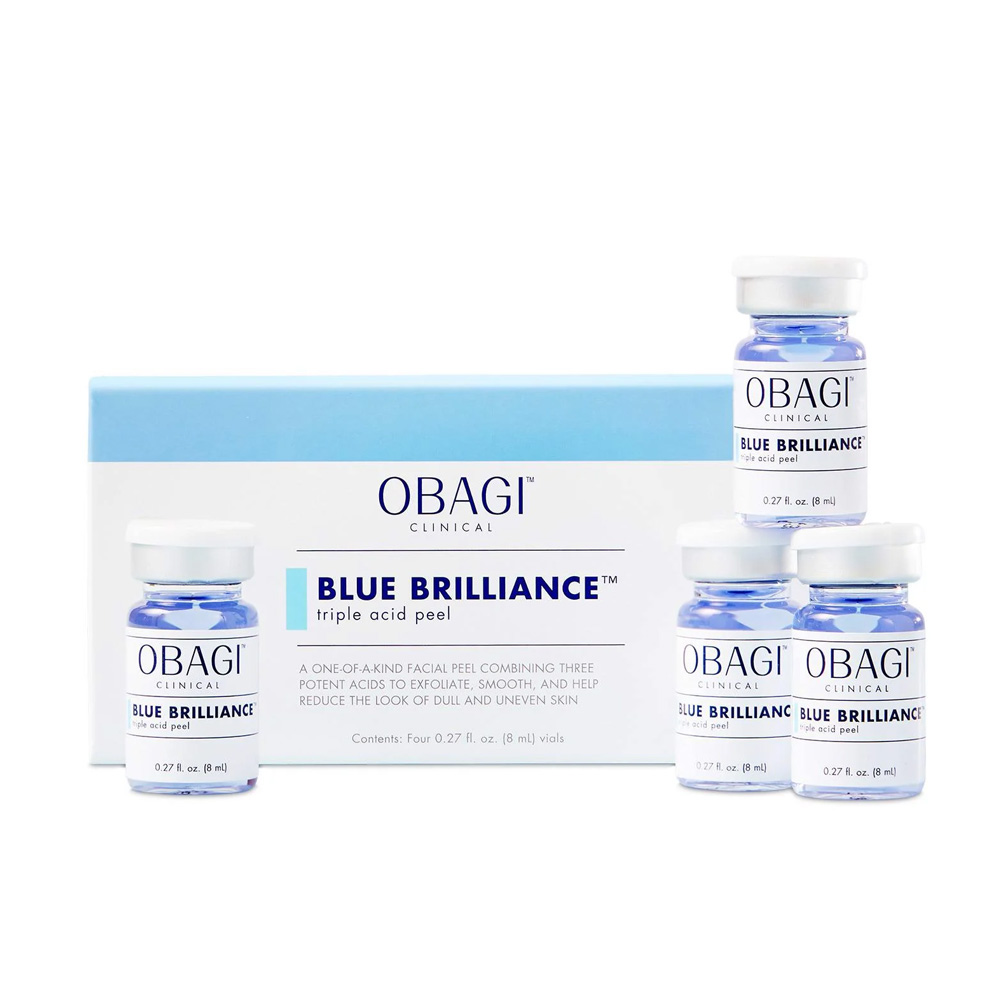 Bộ Peel Tái Cấu Trúc Nền Da Obagi Clinical Blue Brilliance Triple Acid Peel (Hộp 4 Lọ X 8ml)
