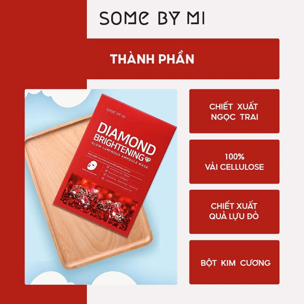 Mặt nạ ngọc trai cấp ẩm dưỡng sáng da Some By Mi Diamond Brightening Sheet Mask 25g