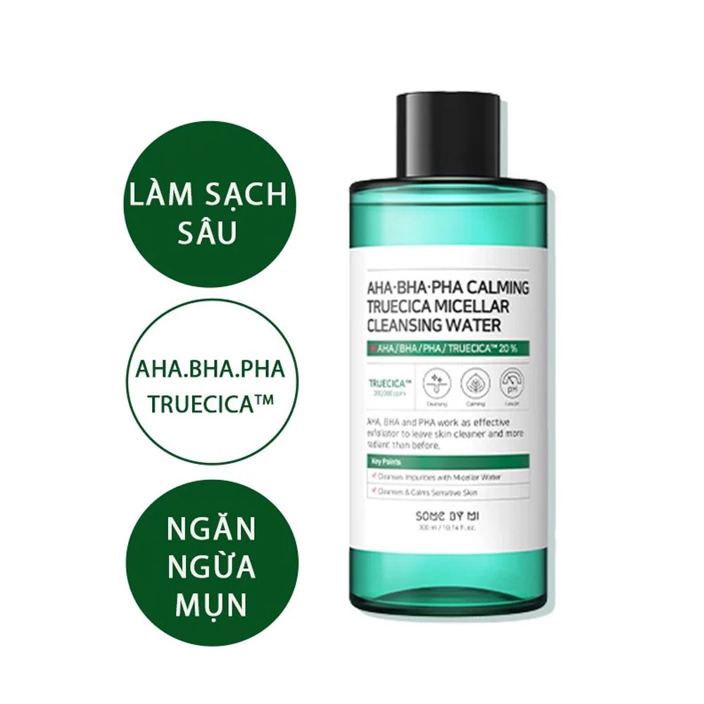 Nước tẩy trang dịu nhẹ Some By Mi AHA-BHA-PHA Calming Truecica Micellar Cleansing Water 300ml
