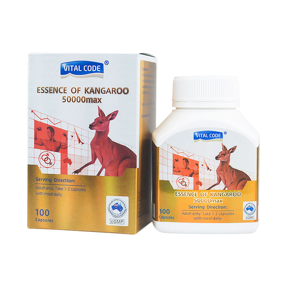 Viên uống bổ sung các acid amin cải thiện sức khoẻ Vital Code Essence of Kangaroo 50000Max Hộp 100 viên