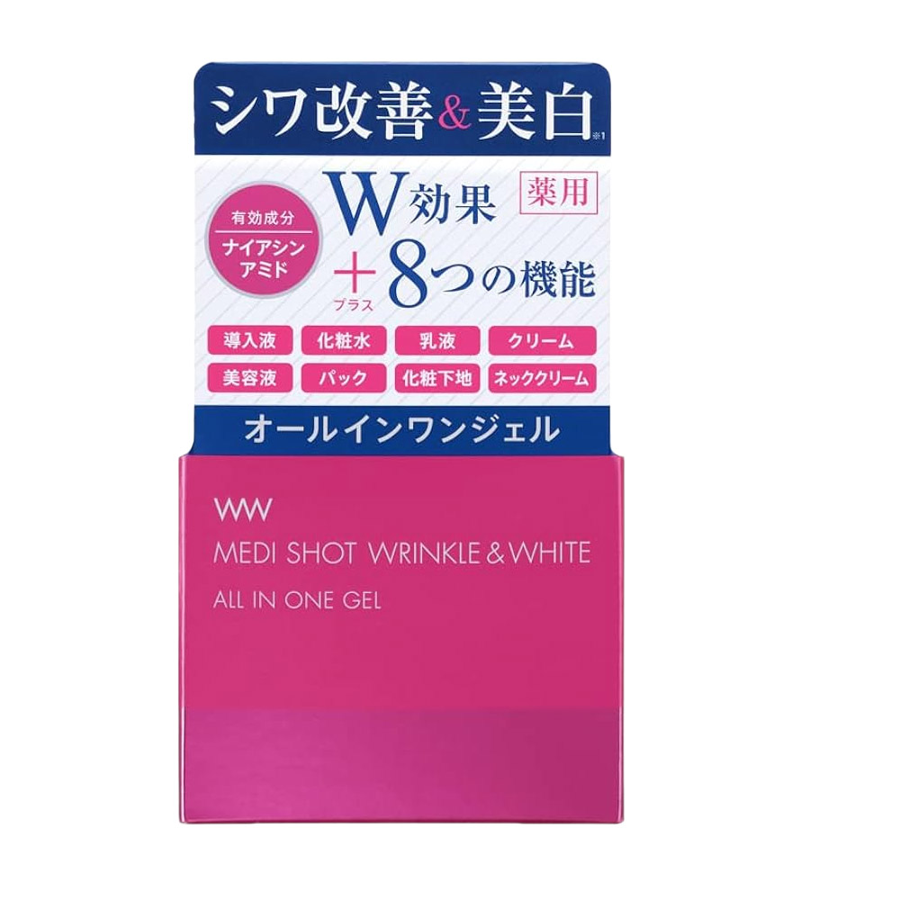 Gel dưỡng trắng, giảm nếp nhăn Meishoku Medi Shot Wrinkle & White All in One Gel 75g