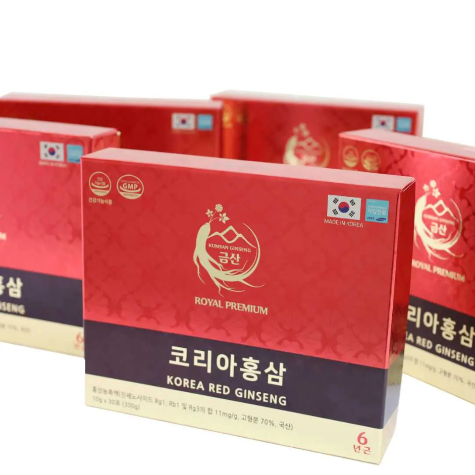 Nước uống hồng sâm Hàn Quốc 6 năm tuổi Kumsan Korea Red Ginseng (Hộp 30 gói x 10g)