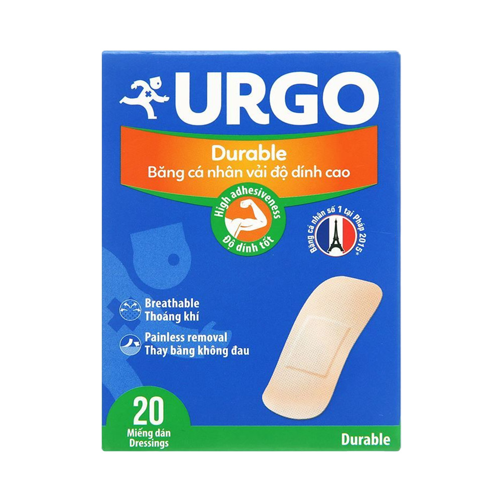 Băng cá nhân vải độ dính cao Urgo Durable