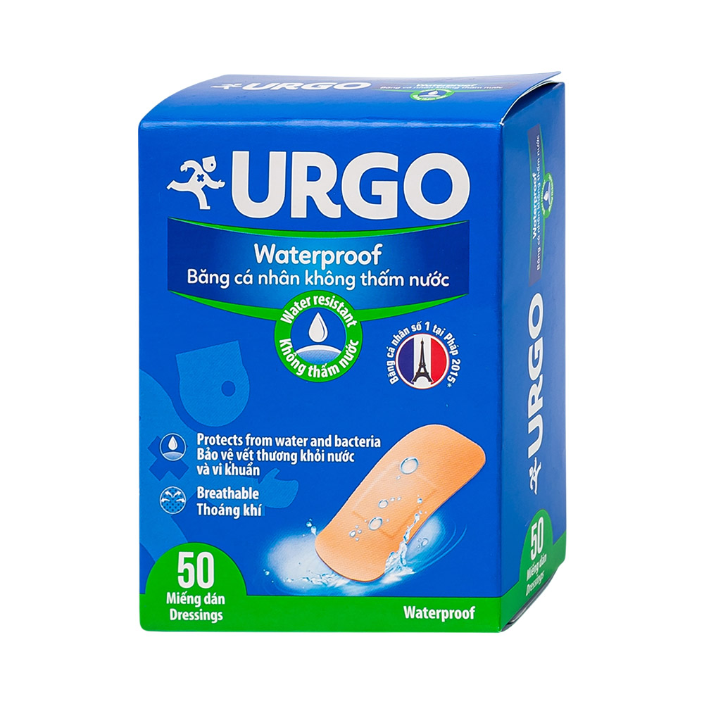 Băng cá nhân không thấm nước Urgo Waterproof 50 miếng
