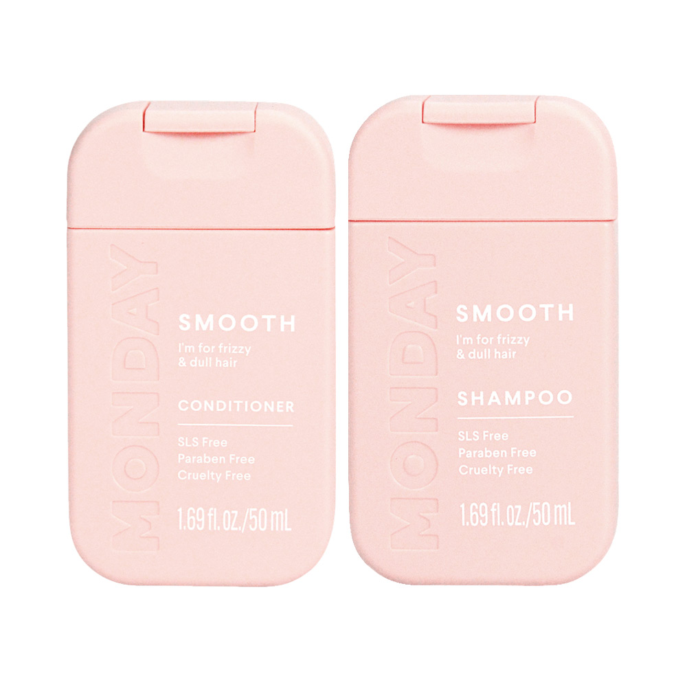 Bộ đôi dầu gội và xả dành cho tóc dợn sóng, xoăn, khó vào nếp Monday Smooth 50ml