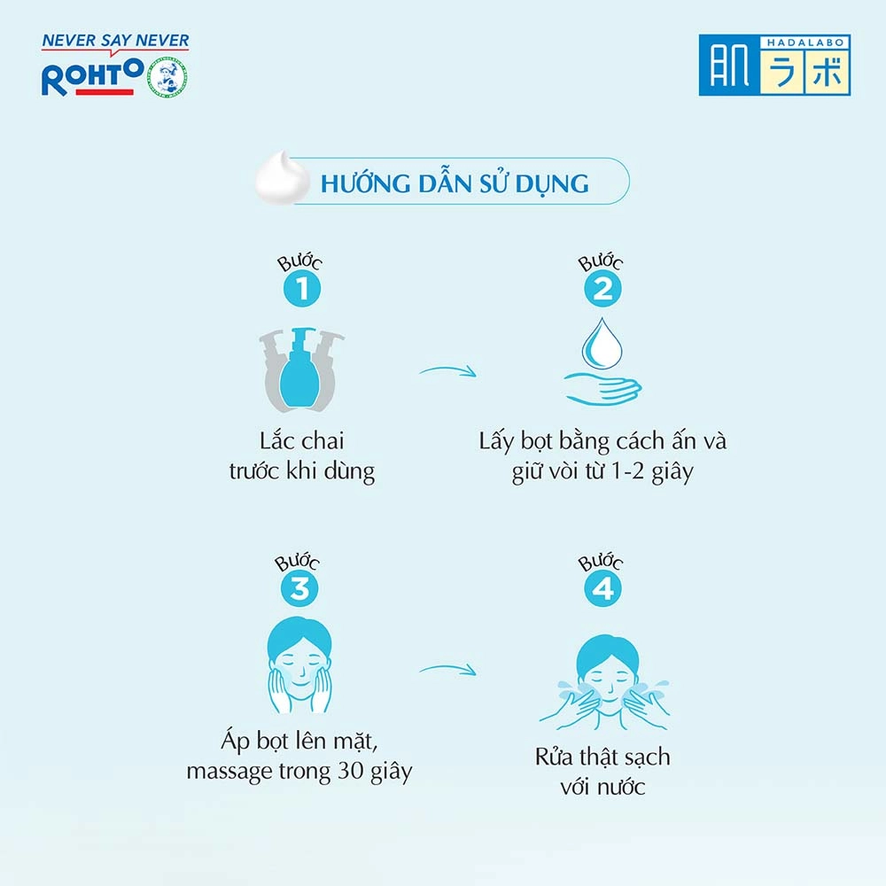 Bọt rửa mặt dưỡng ẩm Hada Labo Gokujyun Moisturizing Foaming Wash 160ml