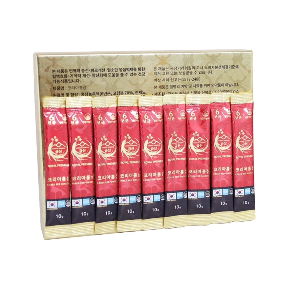 Nước uống hồng sâm Hàn Quốc 6 năm tuổi Kumsan Korea Red Ginseng  15 gói x 10g