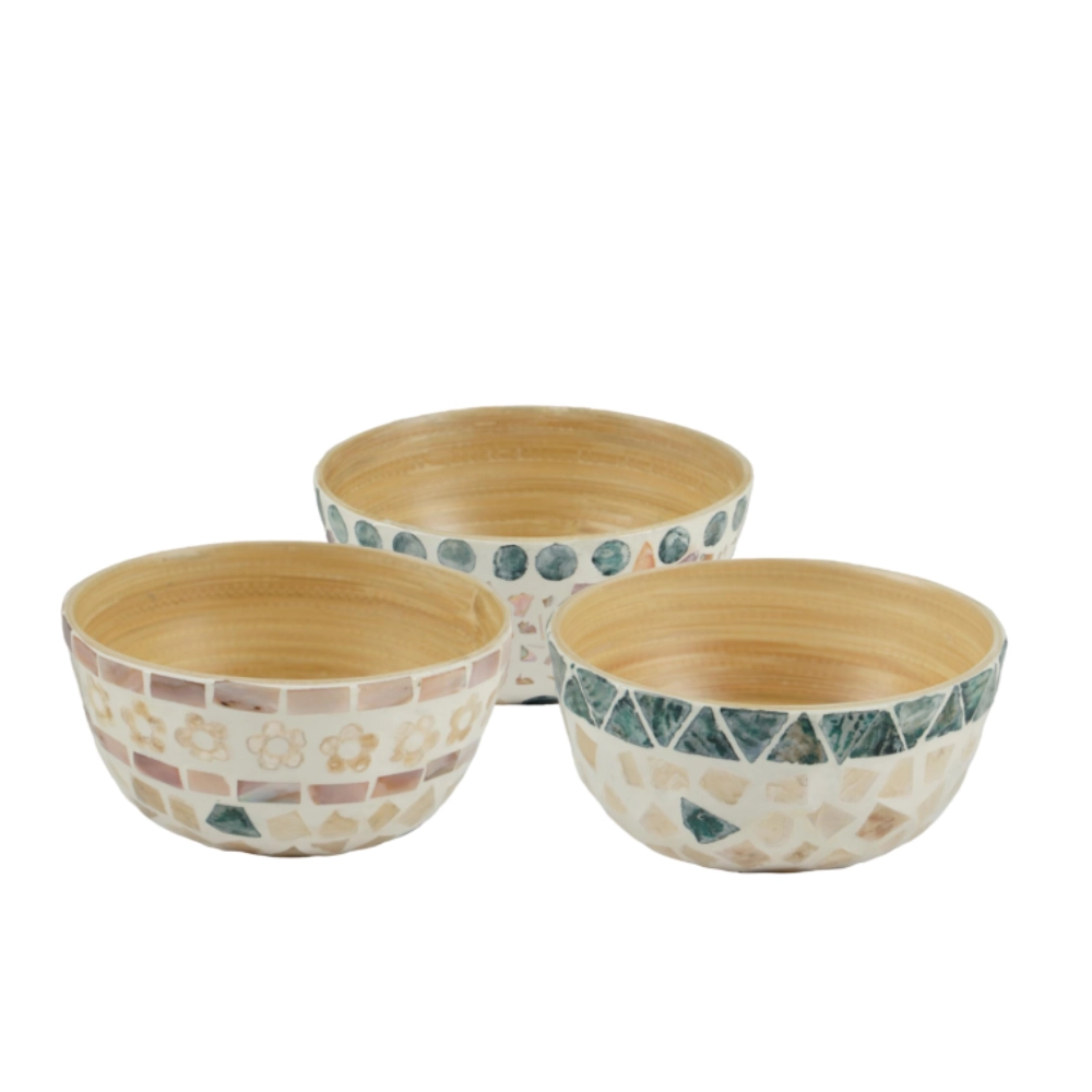 Khuyến mãi Combo 3 bát tre khảm trai mỹ nghệ Việt Nam - Ngẫu nhiên