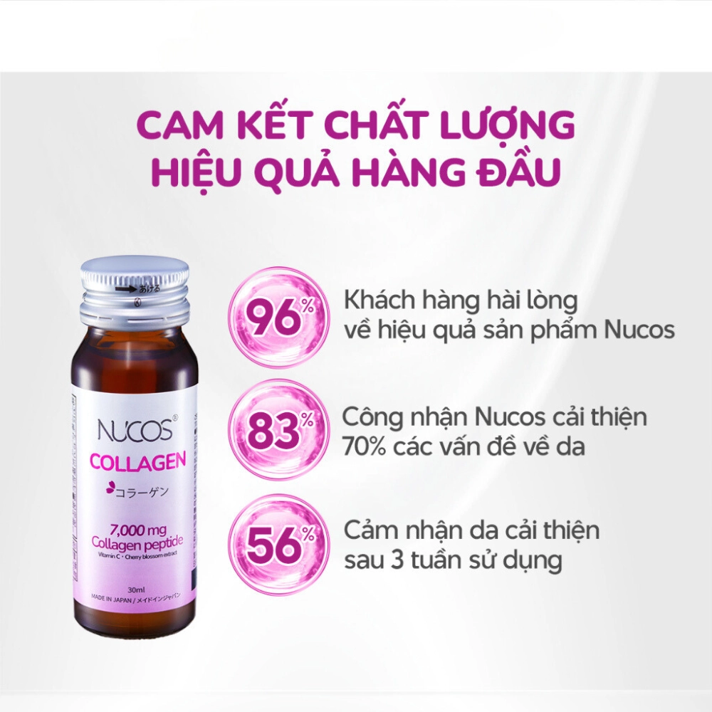 Nước uống Collagen chống lão hóa, trắng da Nucos Collagen 7000 (Hộp 10 chai x 30 ml)