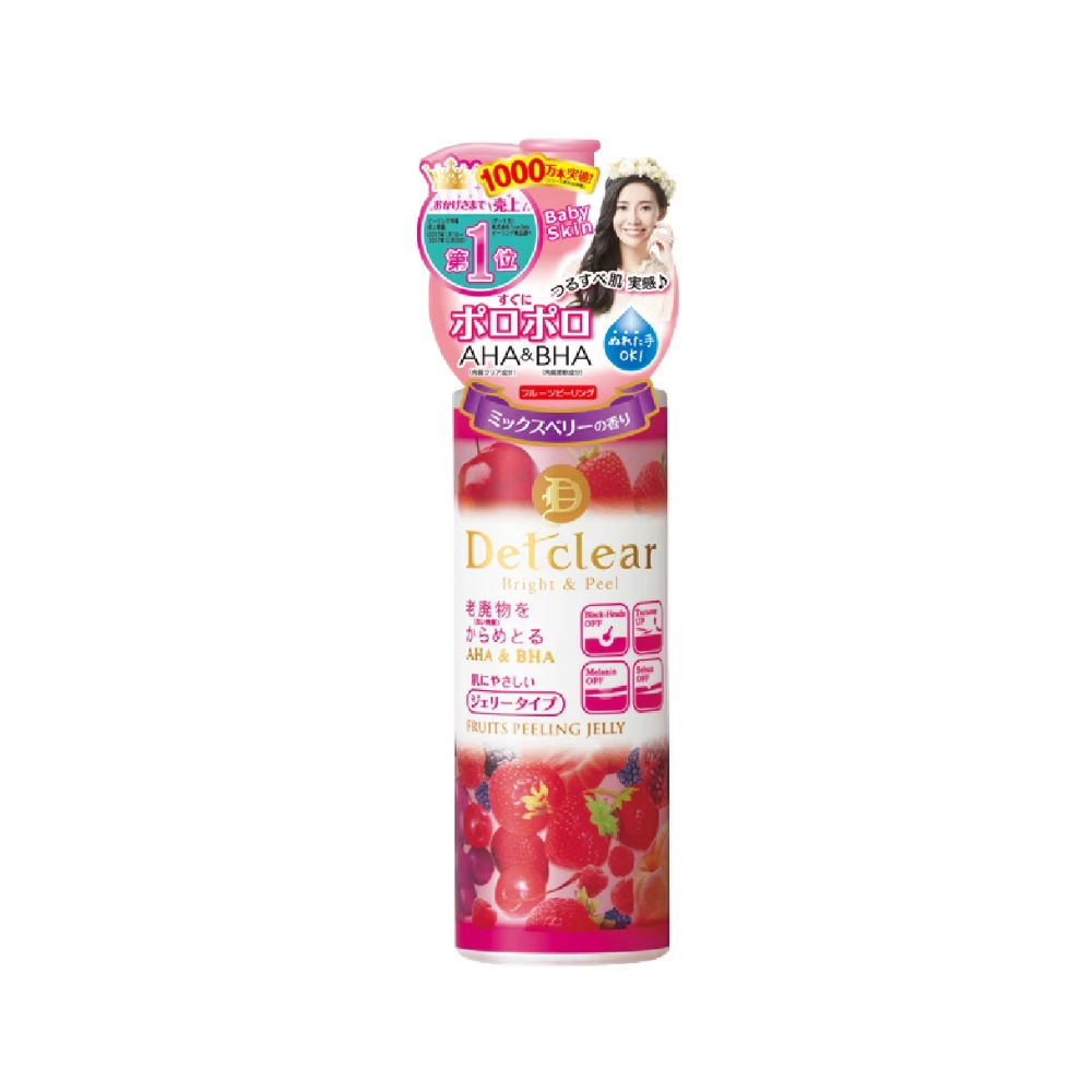 Gel tẩy tế bào chết Meishoku Detclear Bright & Peel 180ml (Hương dâu)