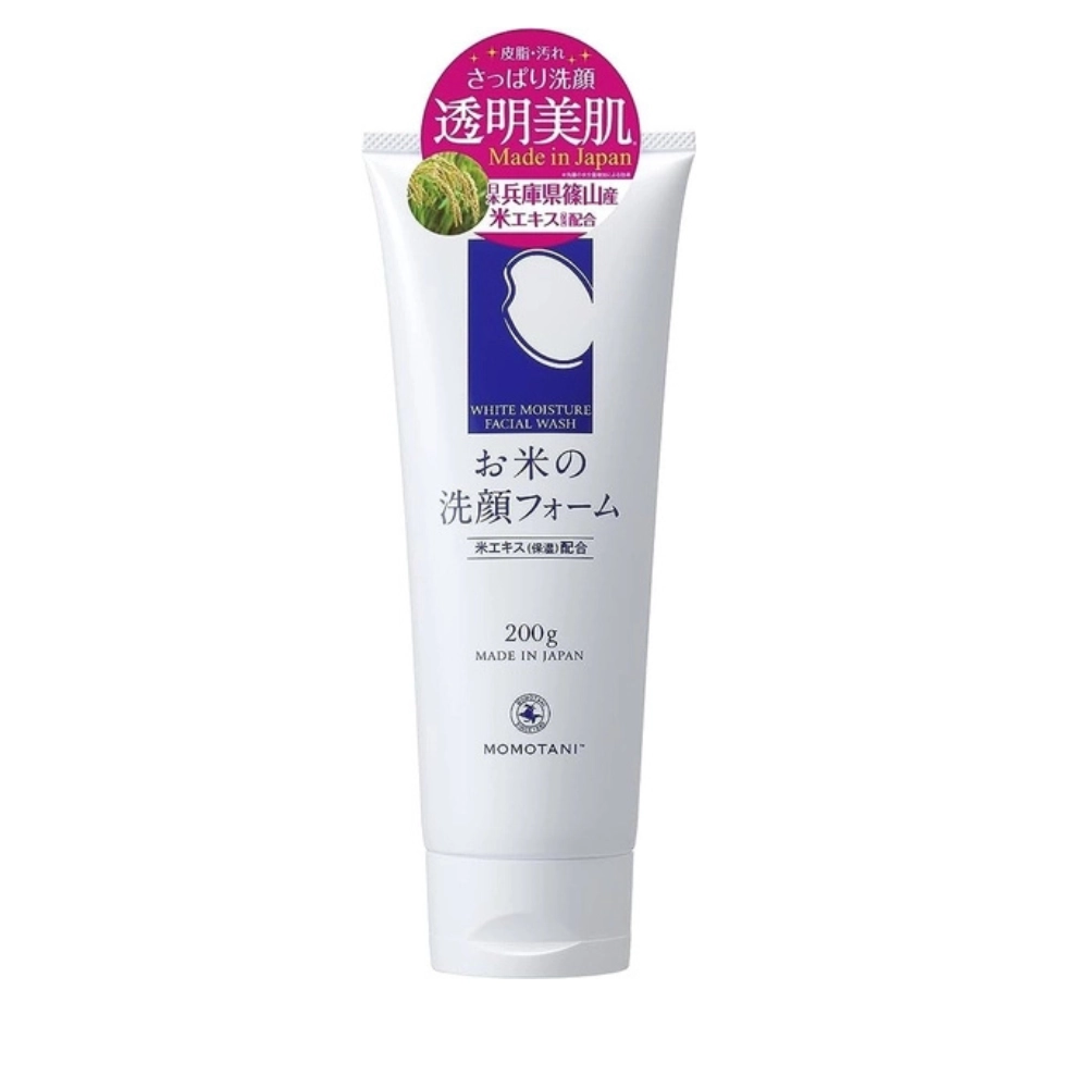 Sữa rửa mặt dưỡng ẩm, làm trắng chiết xuất gạo Momotani White Moisture Facial Wash 200g