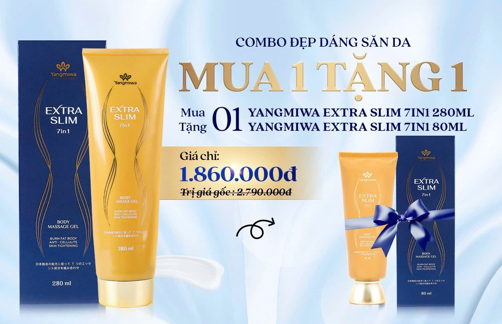 Gel tan mỡ Yangmiwa Extra Slim 7IN1 80ml/ 280ml