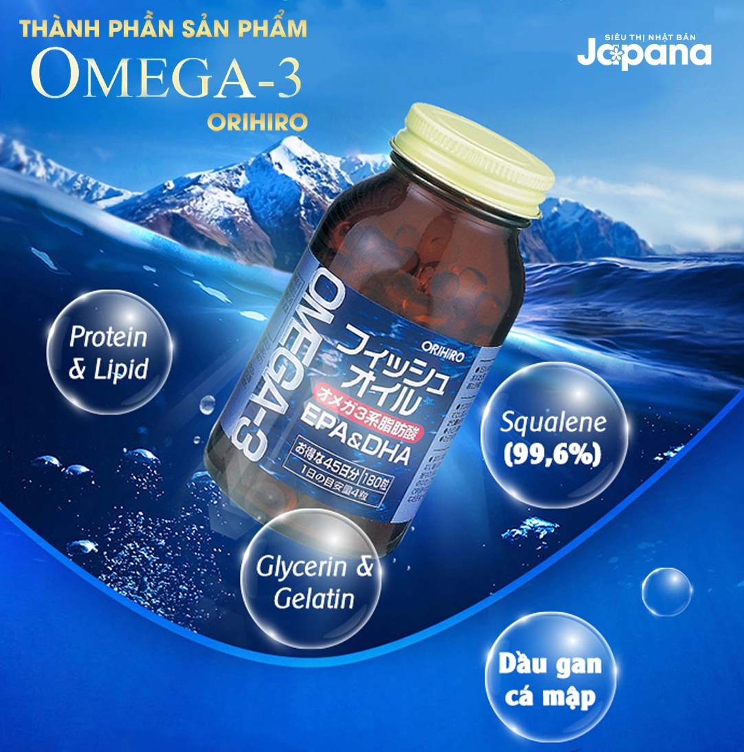 Viên uống bổ mắt Omega-3 Orihiro 180 viên (Chính hãng)