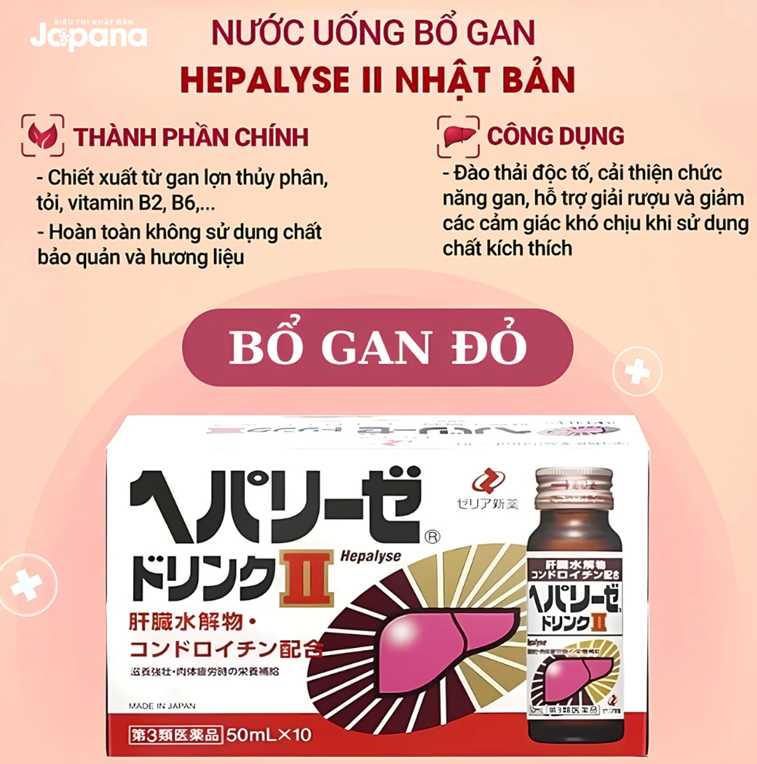 Nước uống bổ gan Zeria Hepalyse II Nhật Bản (Hộp 10 chai x 50ml)