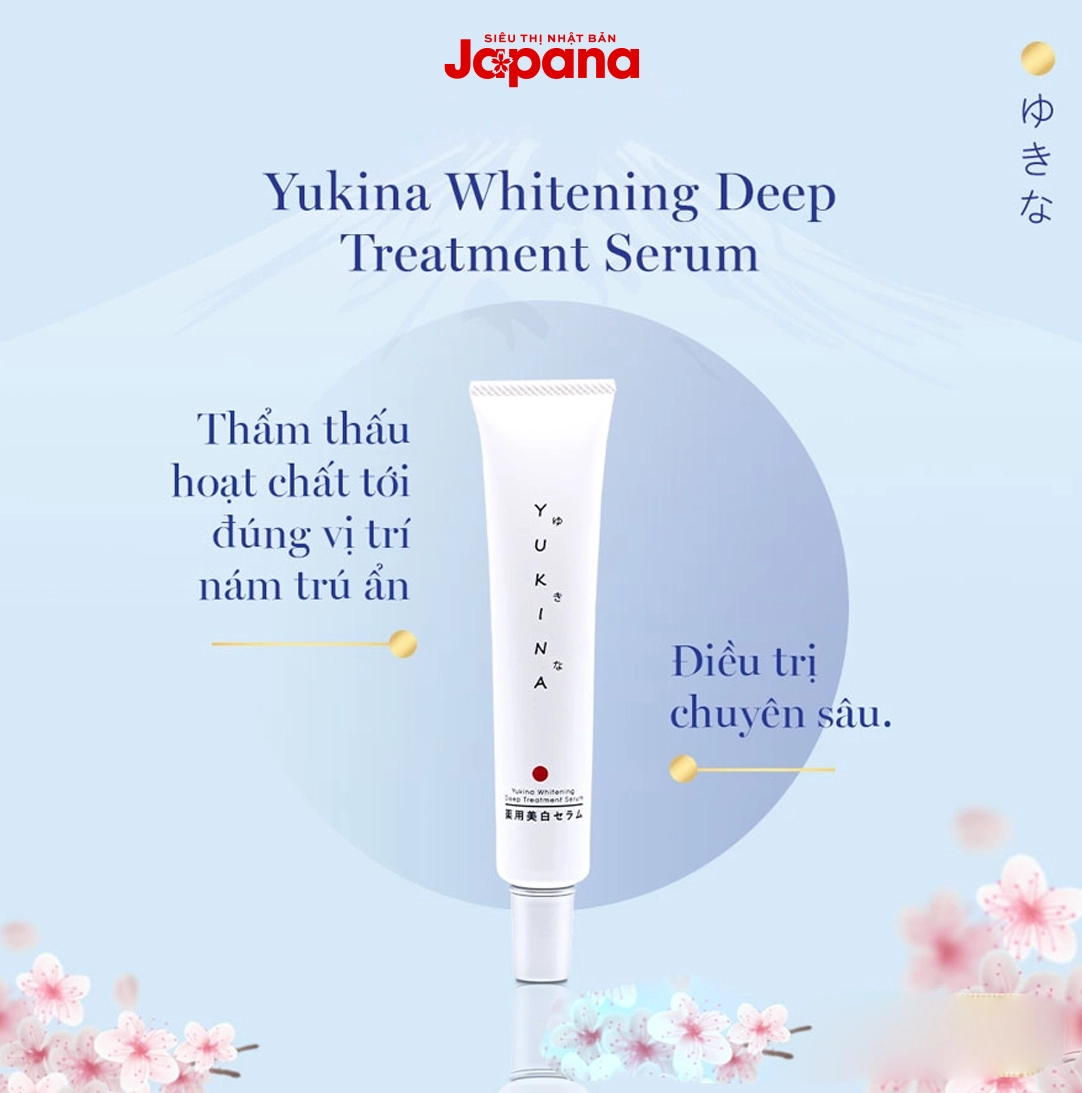 Tinh chất hỗ trợ giảm nám, tàn nhang Yukina Whitening Deep Treatment Serum 50g