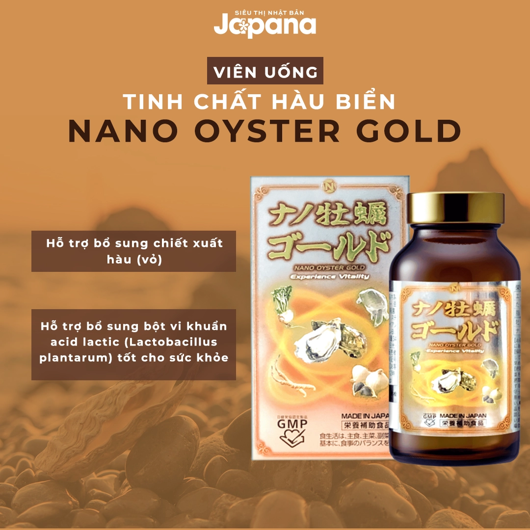 Viên uống tinh chất hàu Nano Gold Nichiei Bussan 120 viên (Date 8/26)