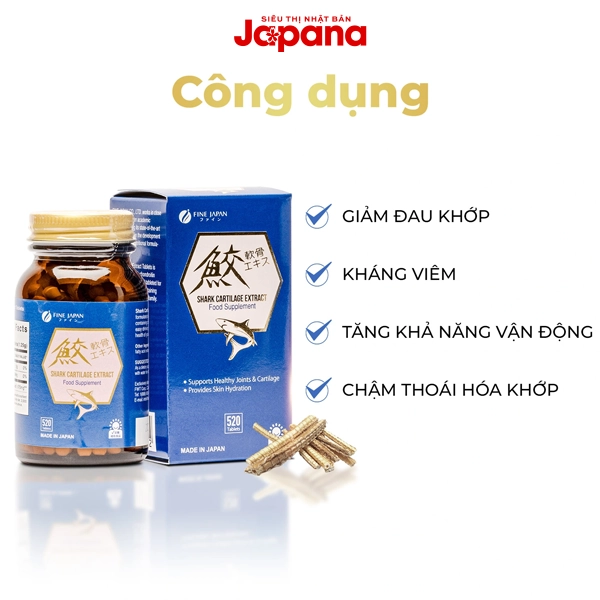 Viên uống bổ xương khớp Fine Japan Shark Cartilage 520 viên