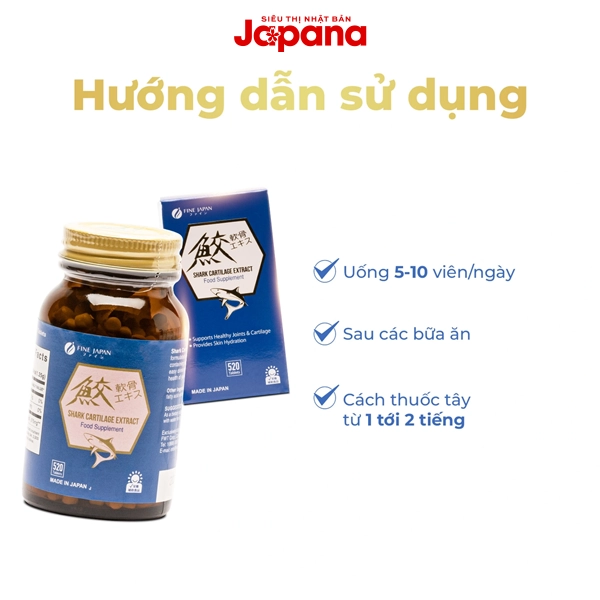 Viên uống bổ xương khớp Fine Japan Shark Cartilage 520 viên