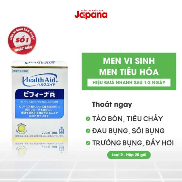 Bột men vi sinh sống HealthAid Bifina S trung cấp (Hộp 60 gói) (Date 9/25)
