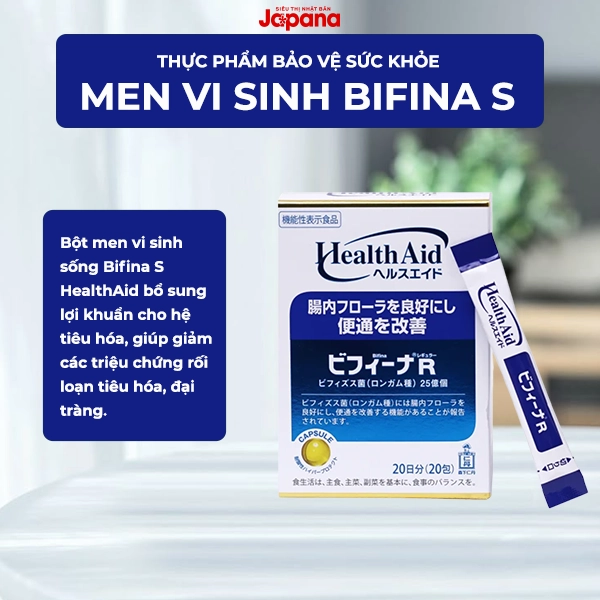Bột men vi sinh sống HealthAid Bifina S trung cấp (Hộp 60 gói) (Date 9/25)