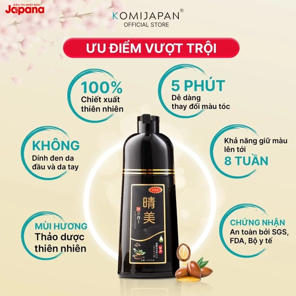 Dầu gội thảo dược phủ bạc Komi Nhật Bản 500ml 