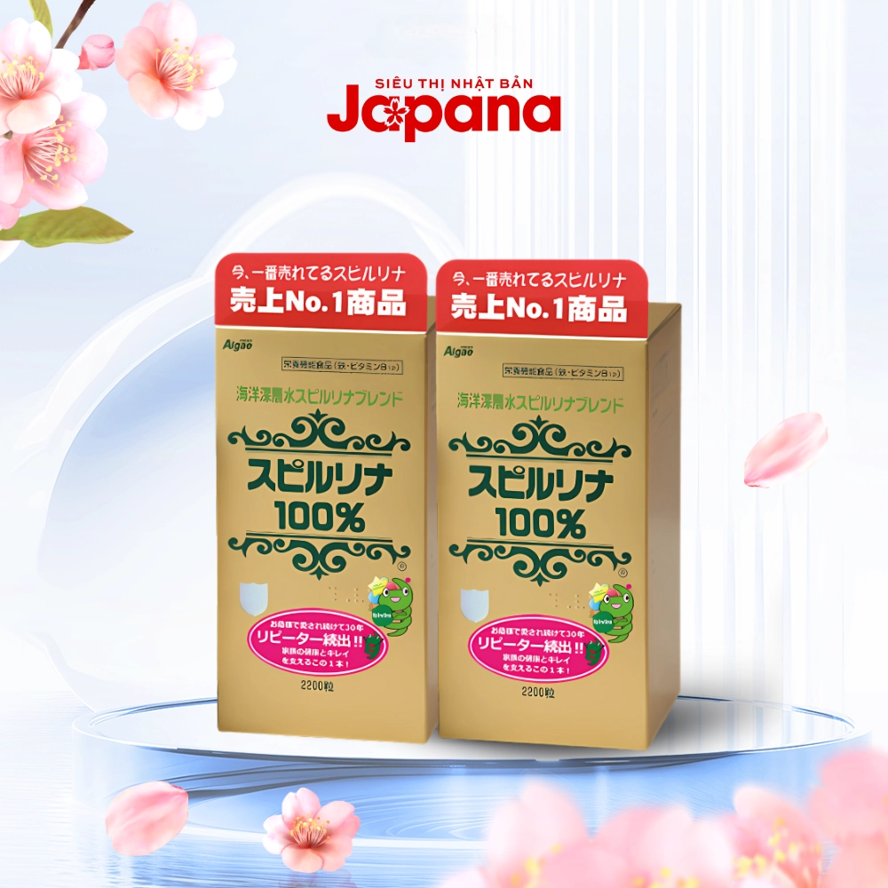 Combo 2 hộp tảo xoắn Spirulina Nhật Bản 2200 viên (Chính hãng)