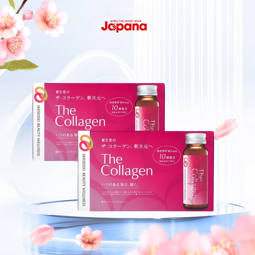 Combo 2 hộp nước uống The Collagen Shiseido (Hộp 10 chai x 50ml) 