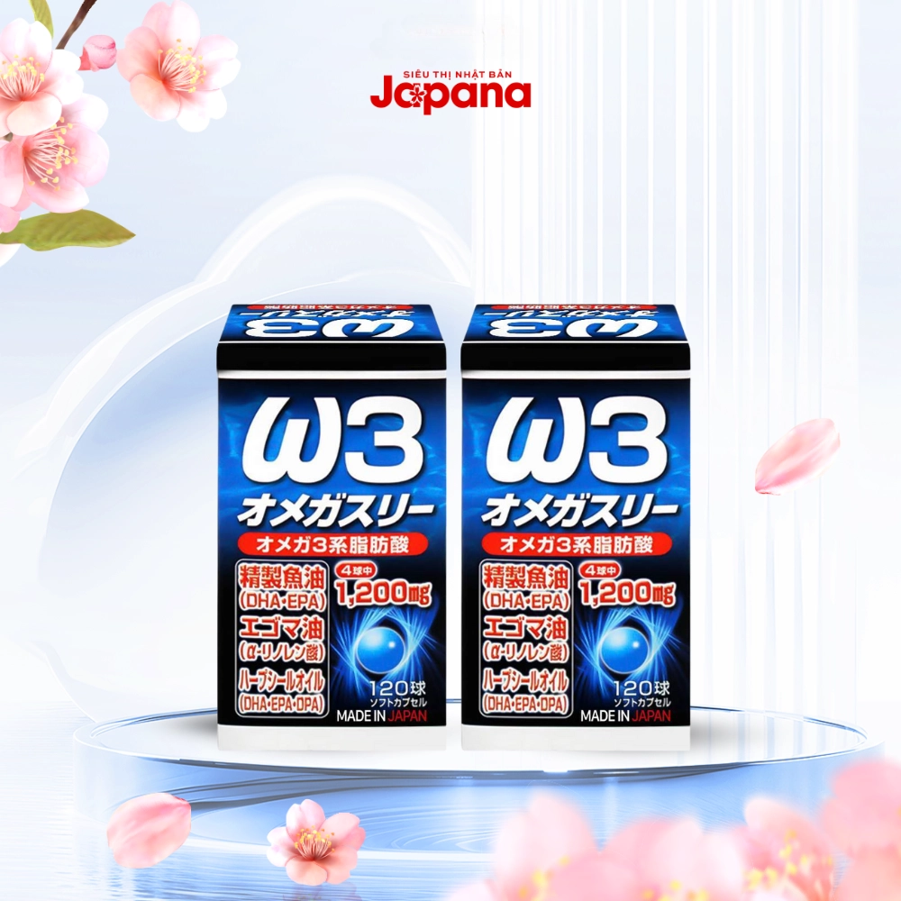 Combo 2 Viên uống bổ mắt, tăng cường trí não DHA&EPA Omega W3 Yuki 120 viên