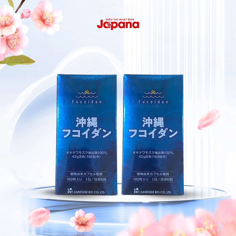 Combo 2 Viên uống hỗ trợ điều trị ung thư Kanehide Bio Okinawa Fucoidan xanh 180 viên (Nội địa) - Nội địa